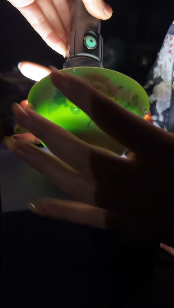 壶瓷景德镇芙蓉对花绿稀土碗