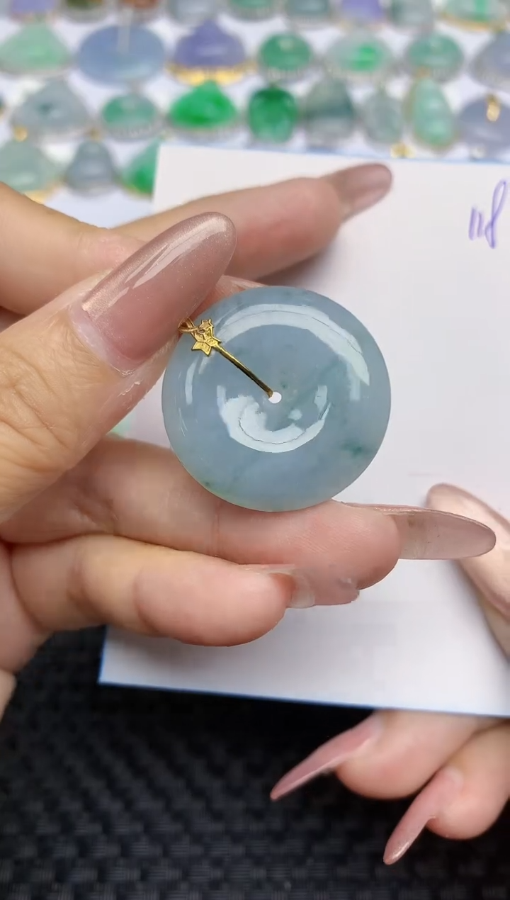 【闪购商品】翡翠颈饰18K金镶嵌天然A货翡翠 118