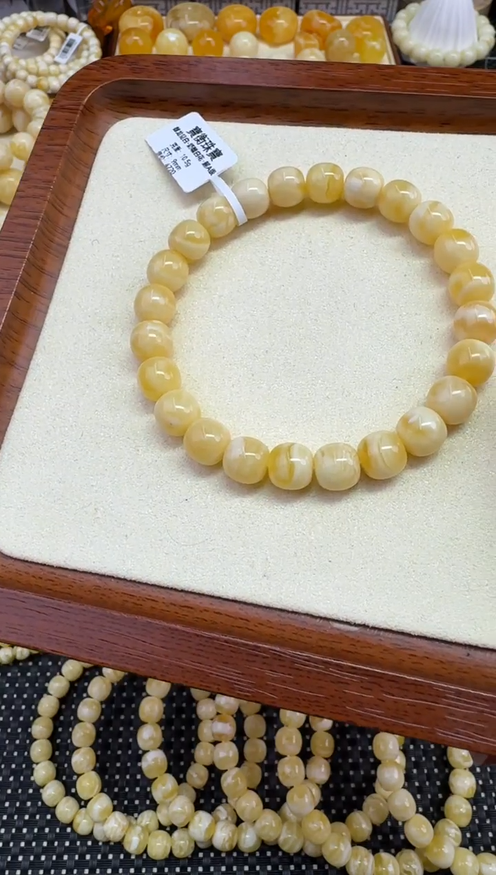 裸石琥珀未镶嵌宝衡 御龙见白超A 奶糯白花毕业 9mm