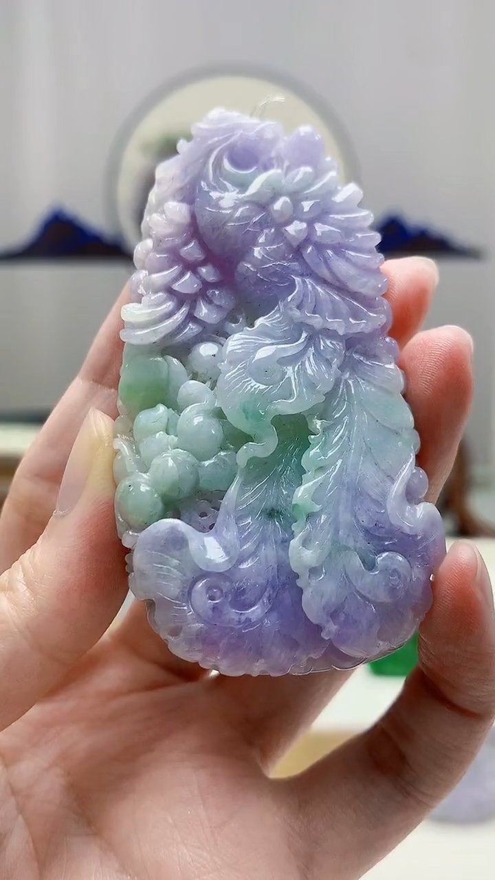 未镶嵌定制翡翠4688zm-毛货挂件129凤凰
