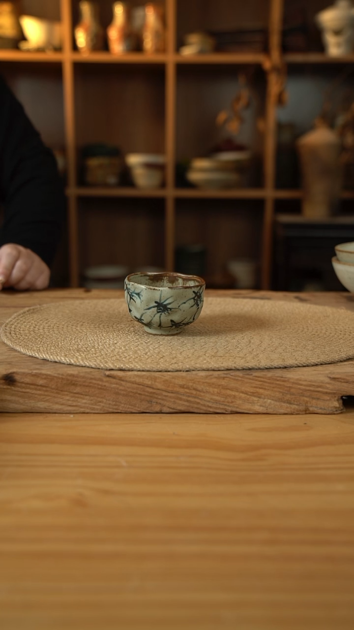 894福利手绘系列的竹子茶杯1个