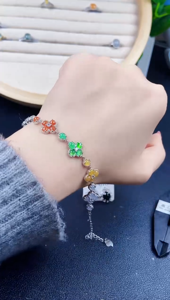 【闪购商品】翡翠手链银S925镶嵌120120120