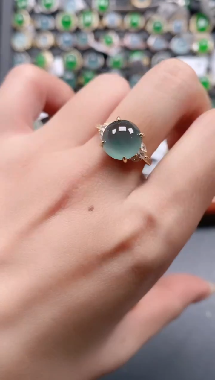 银S925镶嵌戒指翡翠111111