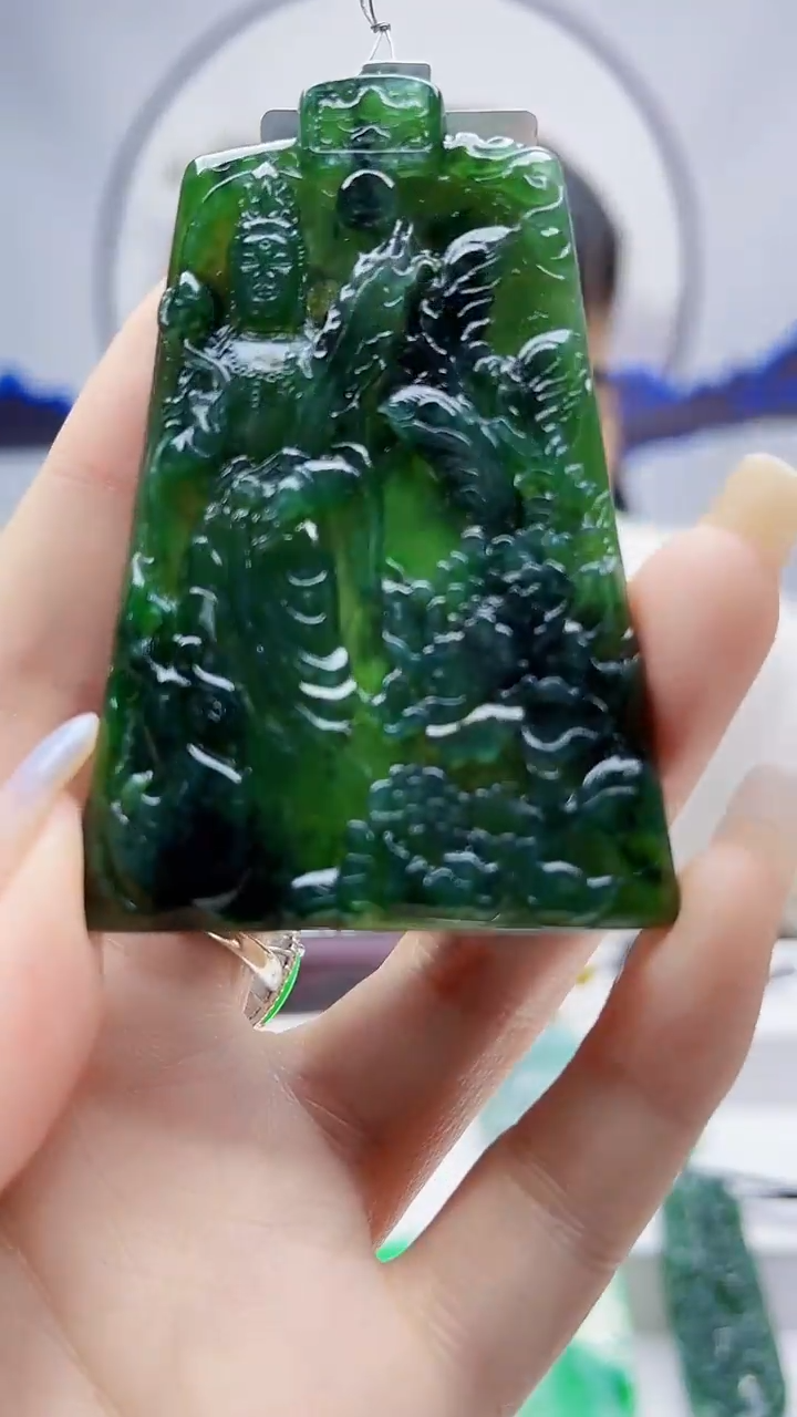 未镶嵌定制翡翠毛货-挂件74