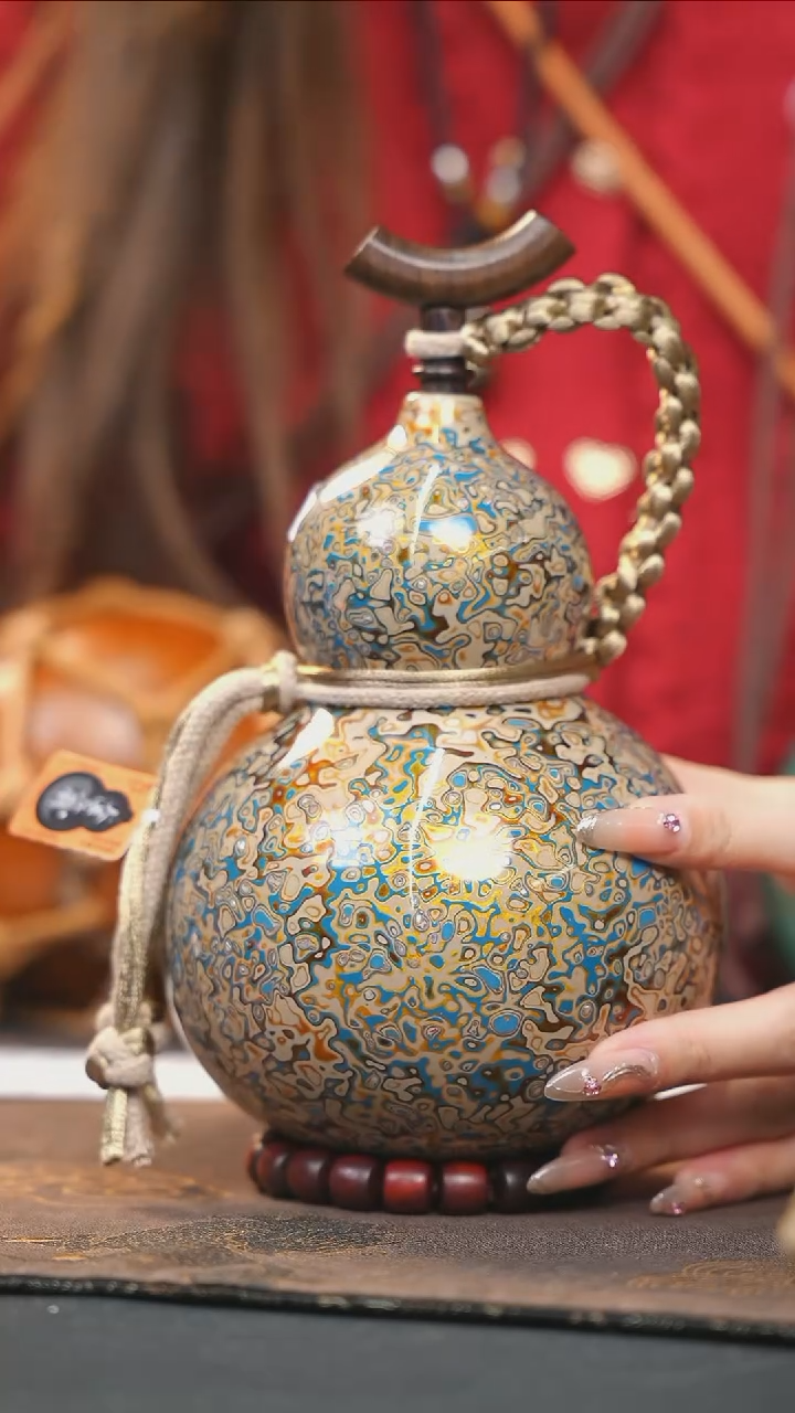 【闪购商品】WD154漆艺酒葫芦不包手串及旋转底座