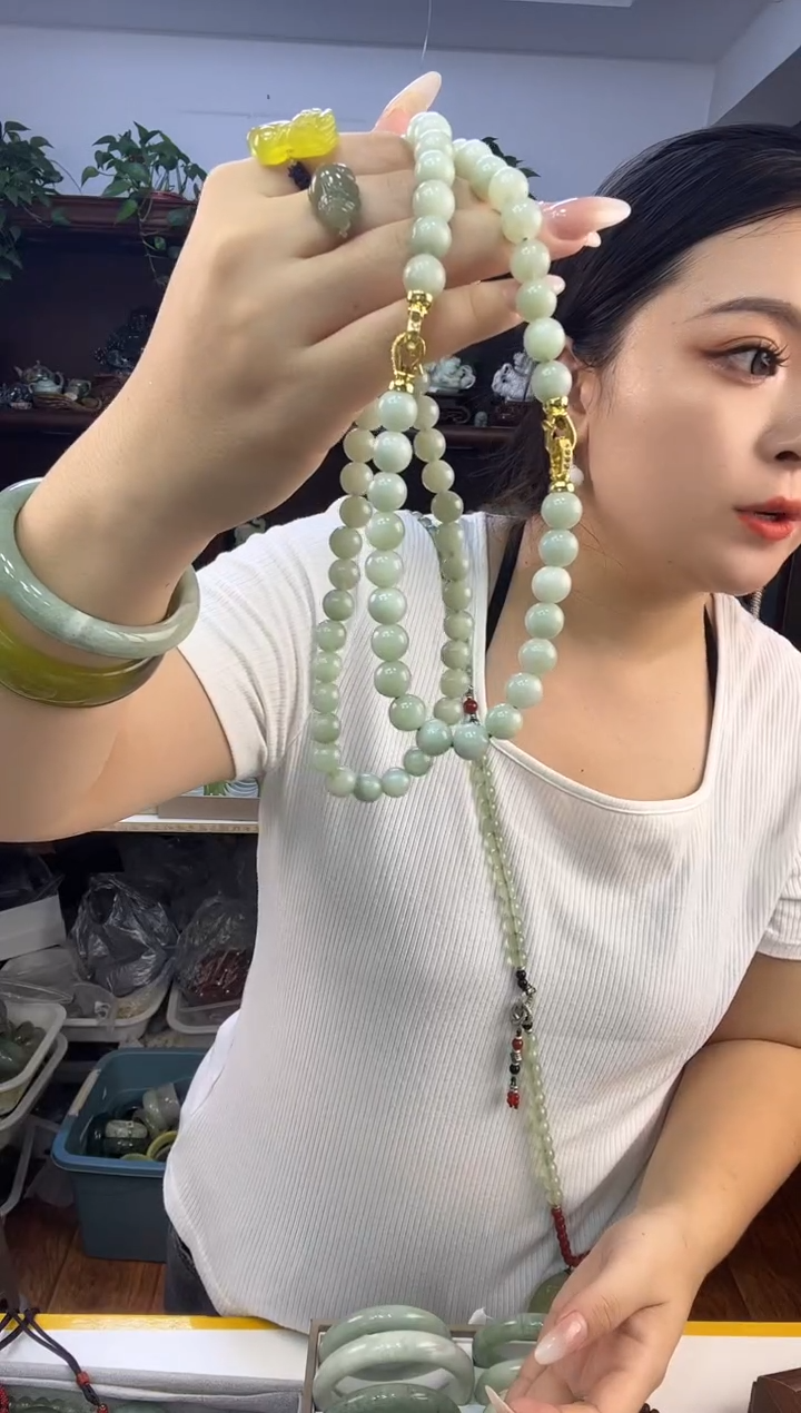 未镶嵌蛇纹石玉妈妈链多样性发货其中之一