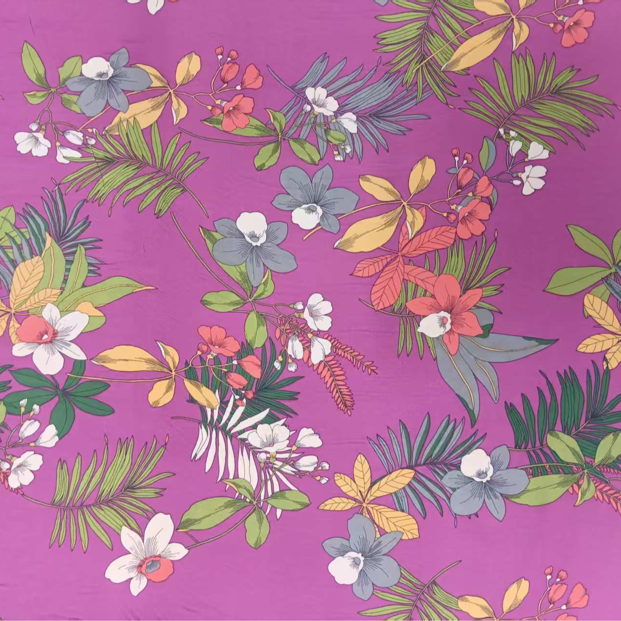 棉绸粉芜花影面料布料（不支持七天无理由退换）