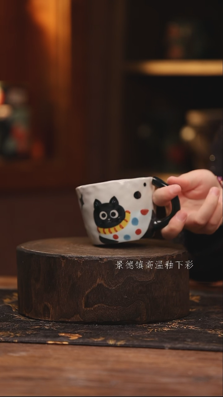 陶瓷  景德镇高温釉下手绘陶瓷@L398@