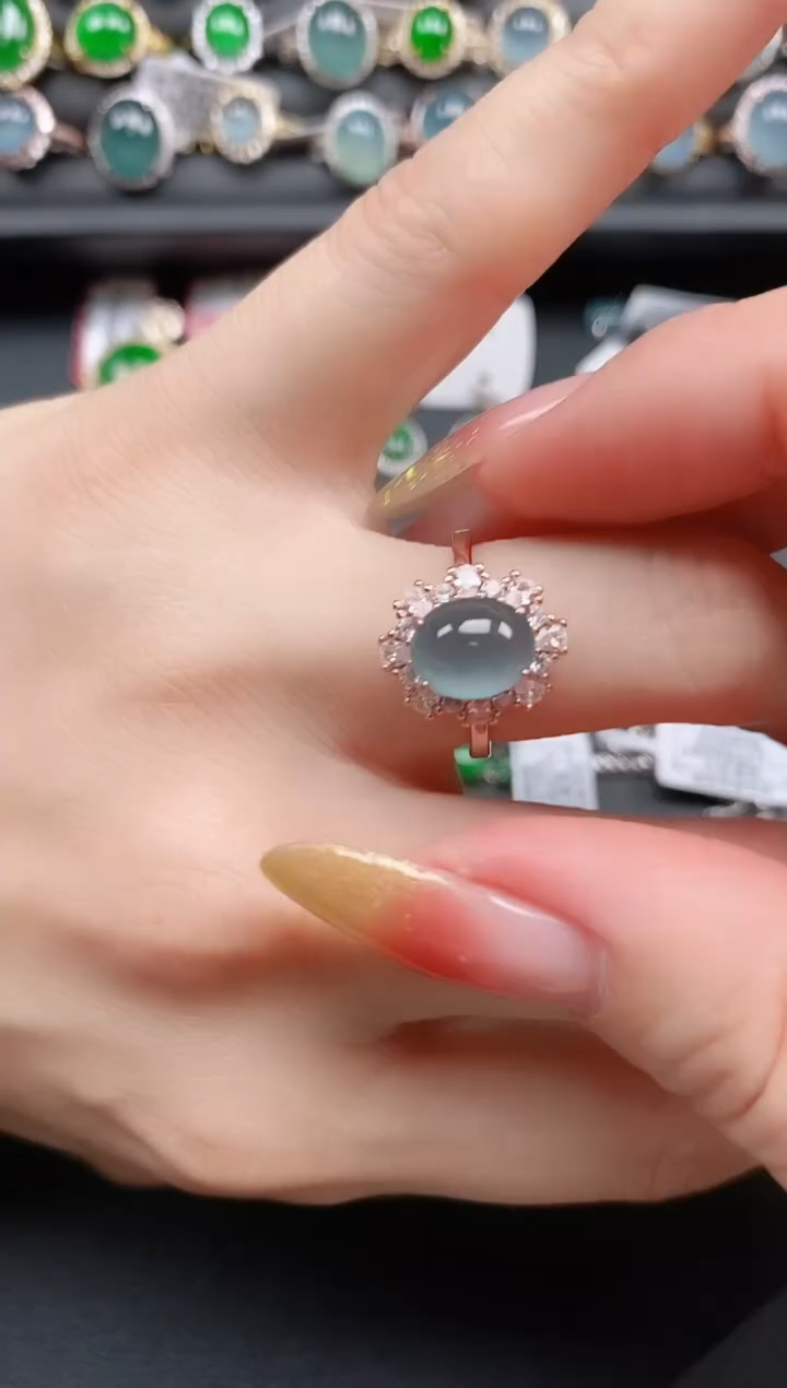 银S925镶嵌戒指翡翠1111
