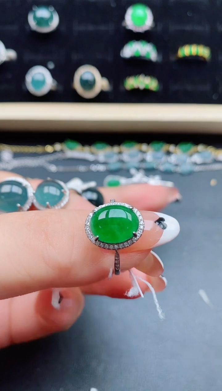 【闪购商品】翡翠戒指银S925镶嵌1321