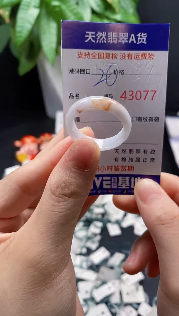 翡翠戒指未镶嵌天然翡翠戒圈3077