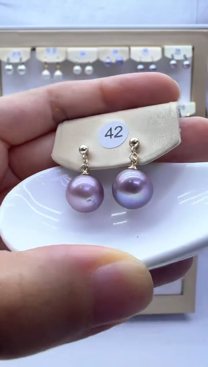 银S925镶嵌淡水珍珠耳饰42