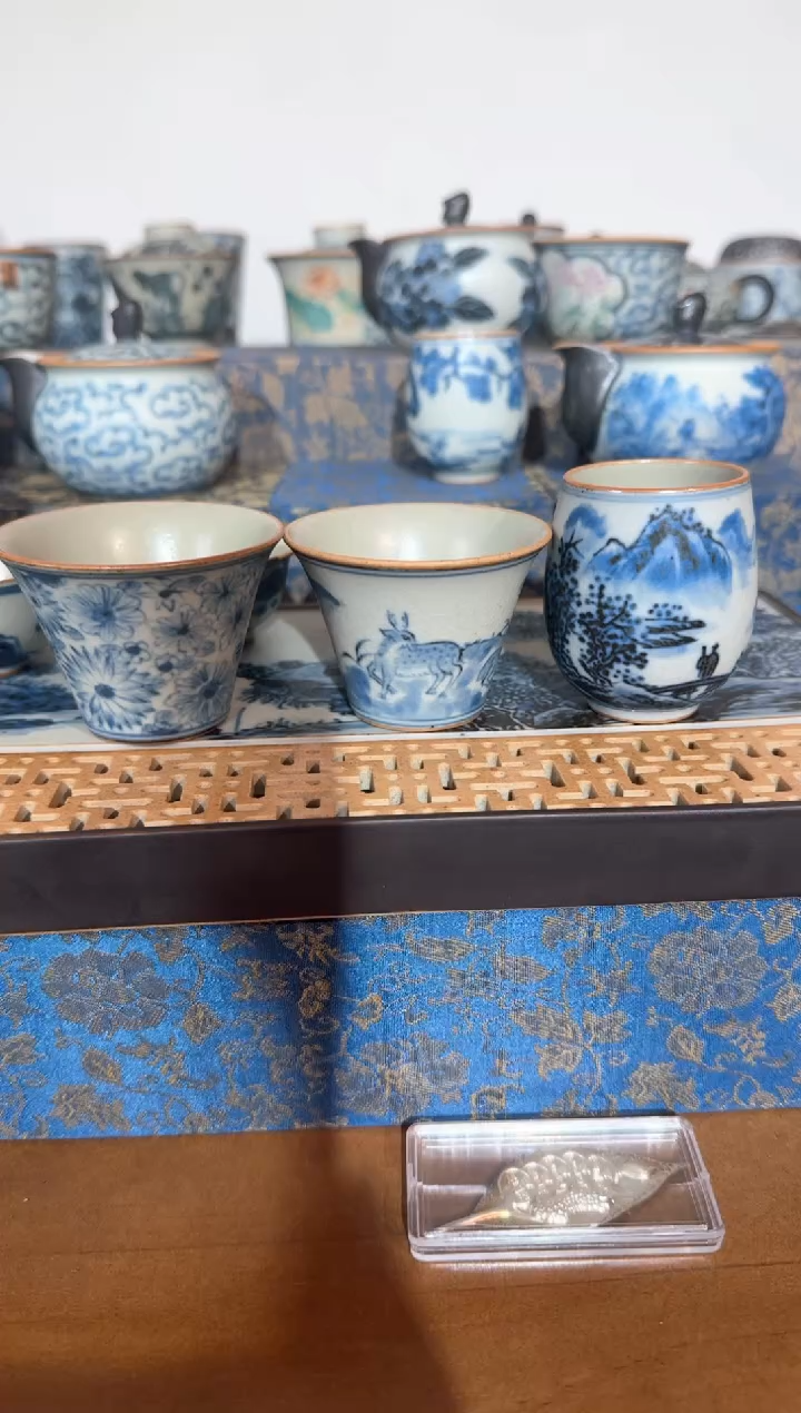 【闪购商品】万花撇口山水鹿撇口山水腰鼓旧