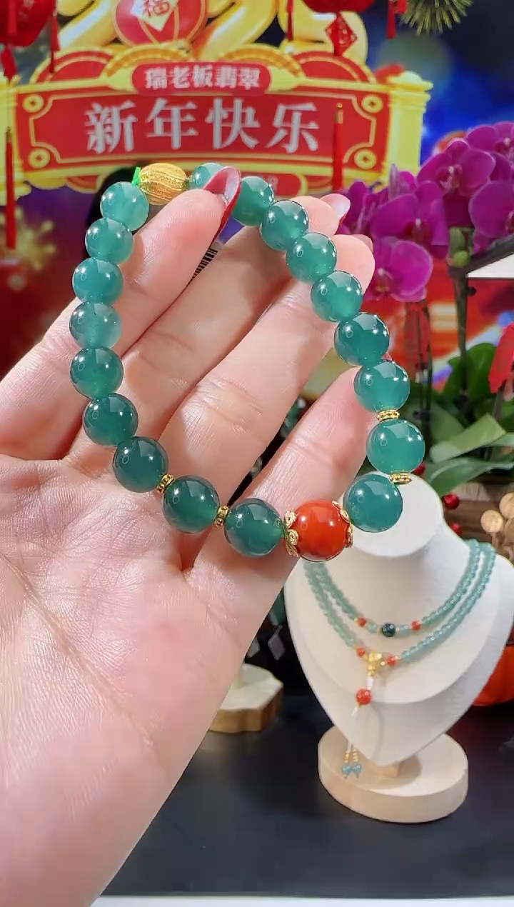 【闪购商品】翡翠手串银S925镶嵌手串多样性发一