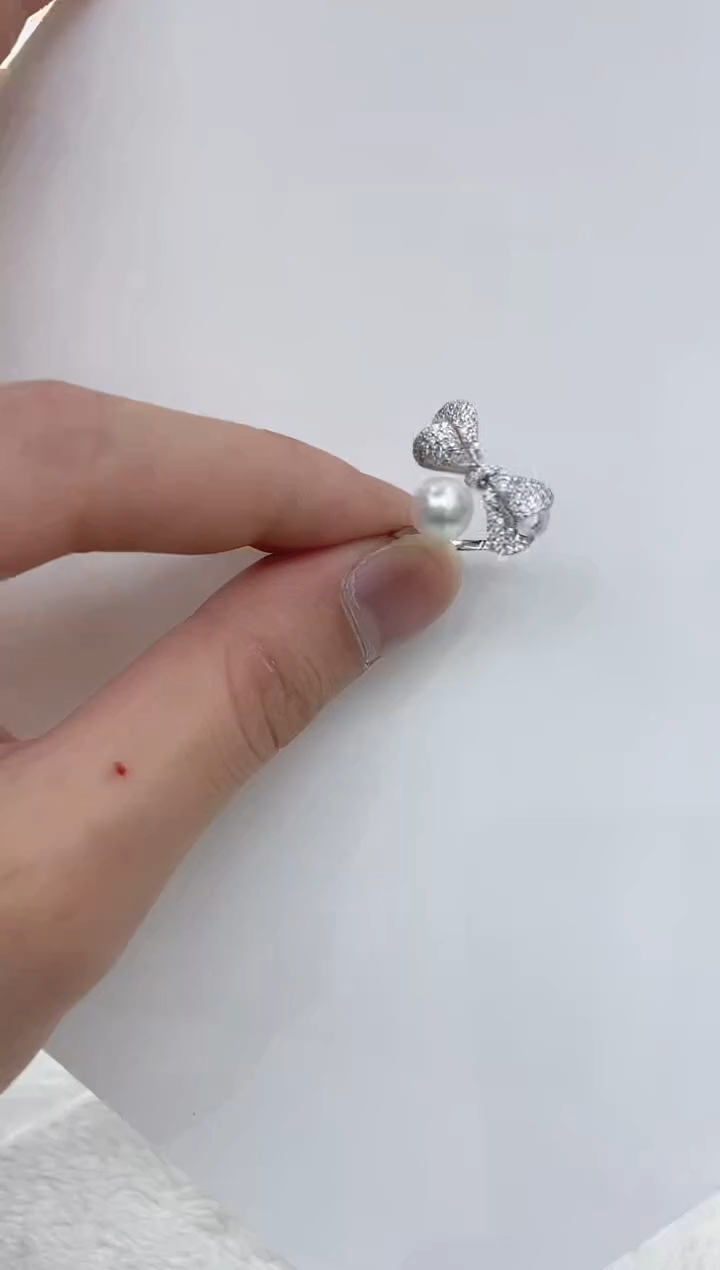 【闪购商品】海水珍珠戒指银S925镶嵌海水珍珠戒指