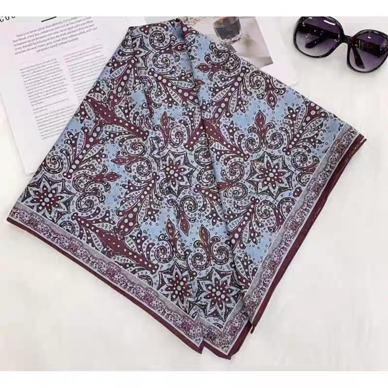 新款【迷梦】68*68重磅香云花萝高货重磅国风高端丝巾-E13