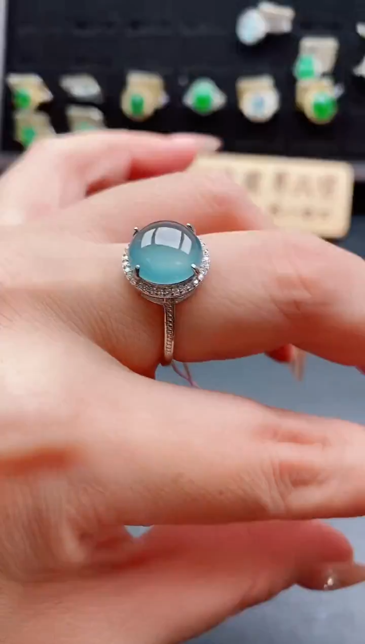 银S925镶嵌戒指翡翠2121