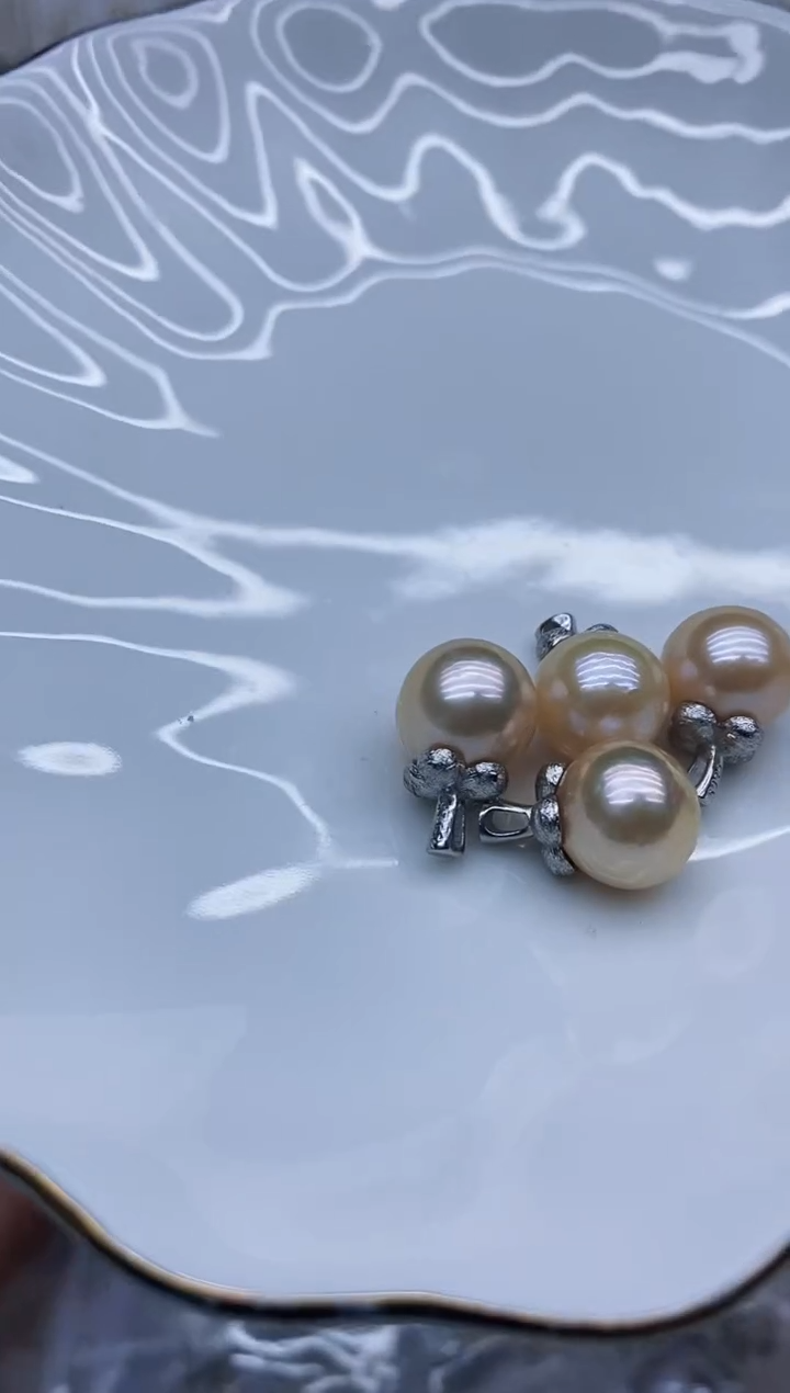 吊坠(不含链)银S925镶嵌淡水珍珠吊坠