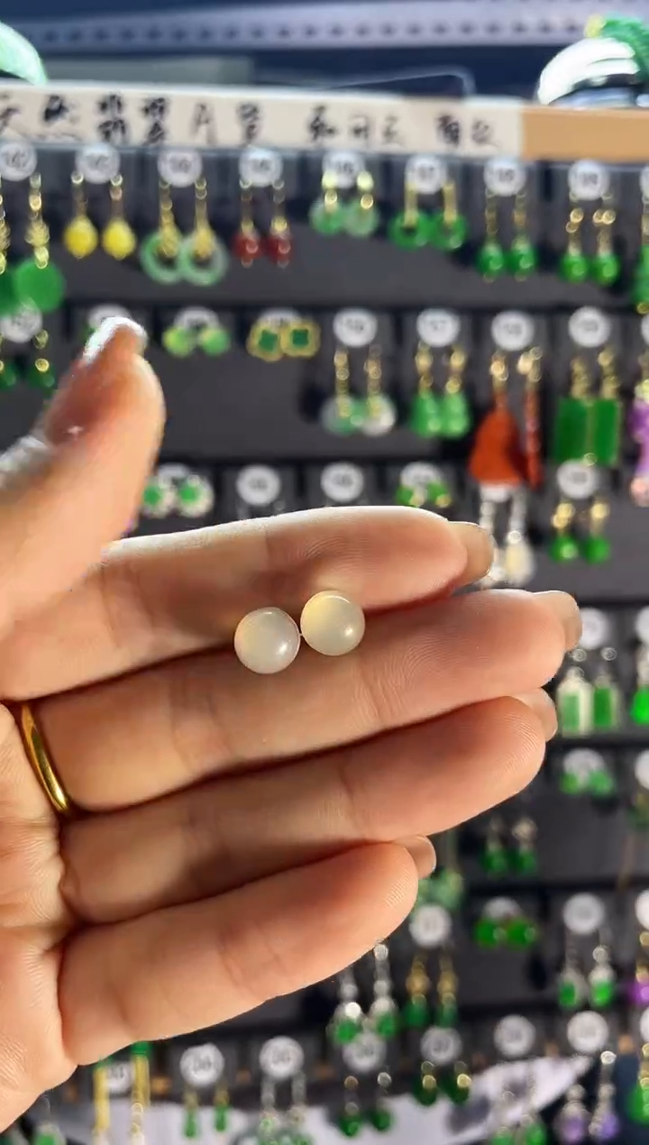 【闪购商品】翡翠耳饰银S925镶嵌475..