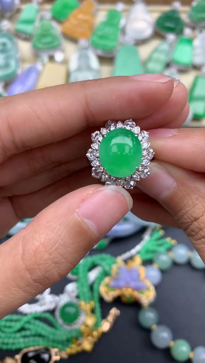 【闪购商品】翡翠戒指18K金镶嵌483-中国好珍宝