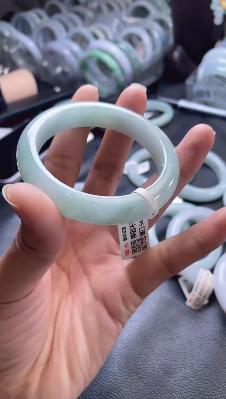 未镶嵌手镯翡翠正圈55圈口，02