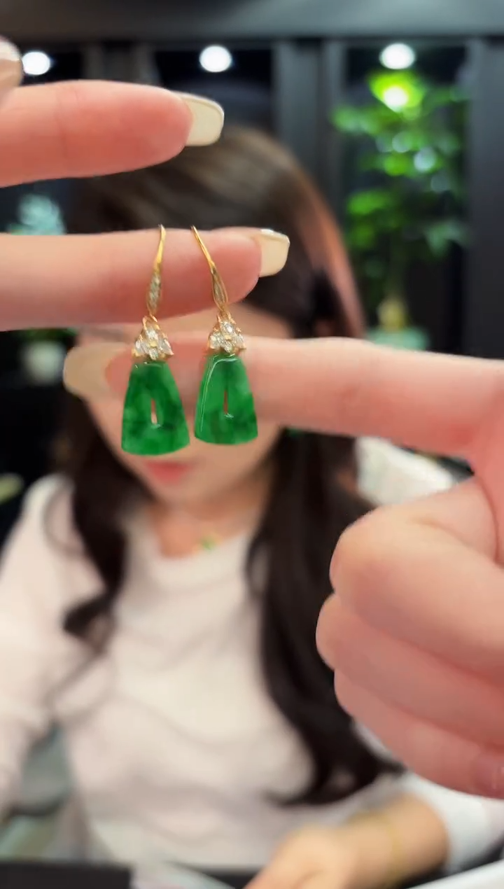 未镶嵌翡翠耳饰方糖 缅料A货/多样性发货/一件