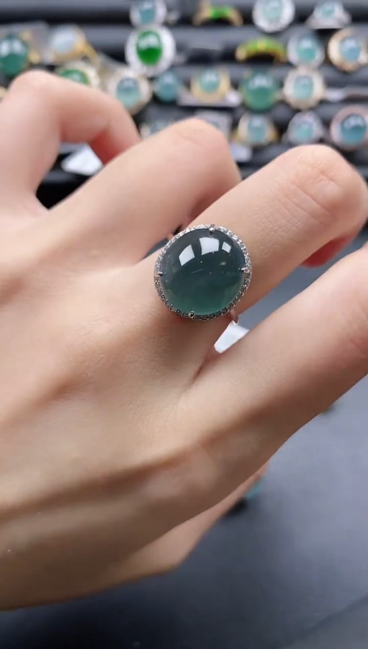 【闪购商品】翡翠戒指银S925镶嵌1111