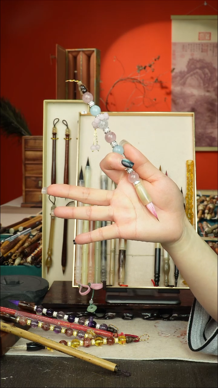 586号闪孤品高货毛笔链接 清水试笔 蘸墨不退