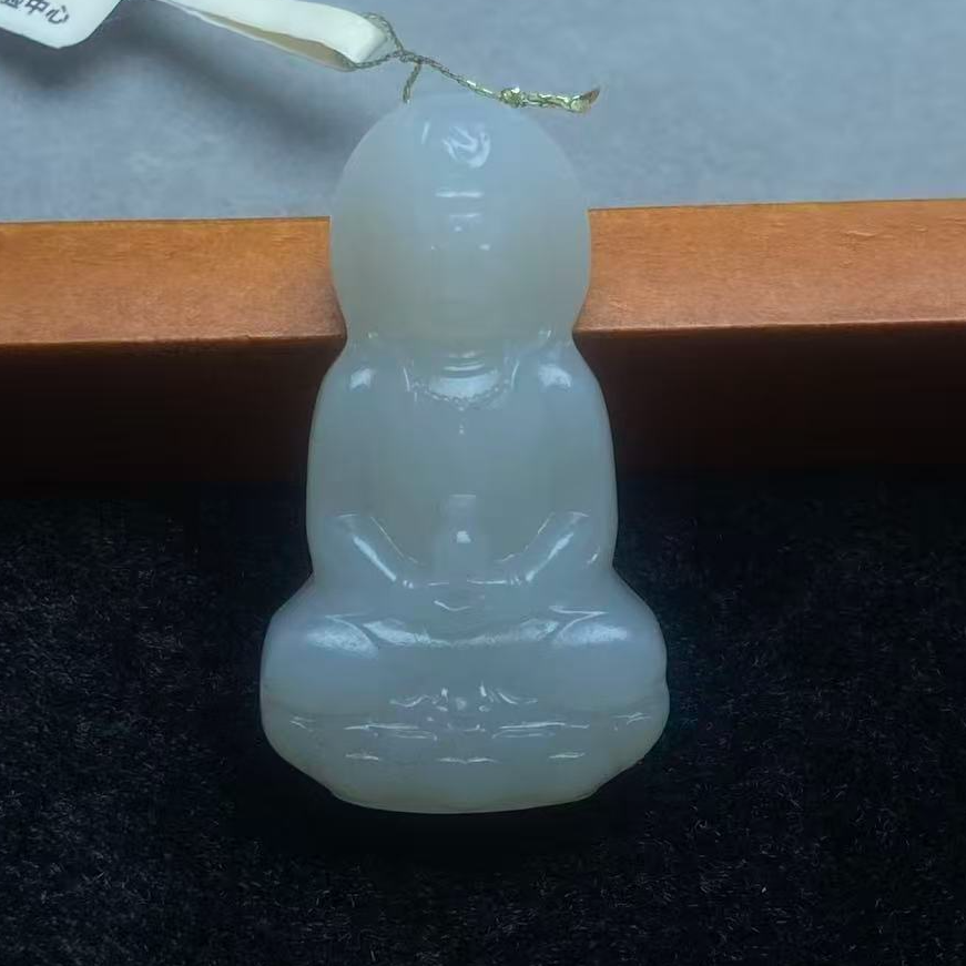 白玉观音玉石挂件V056