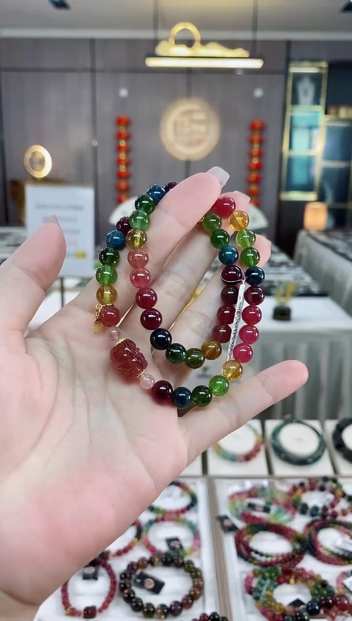 【闪购商品】碧玺双圈手串7mm+未镶嵌（多样性发一条）hon