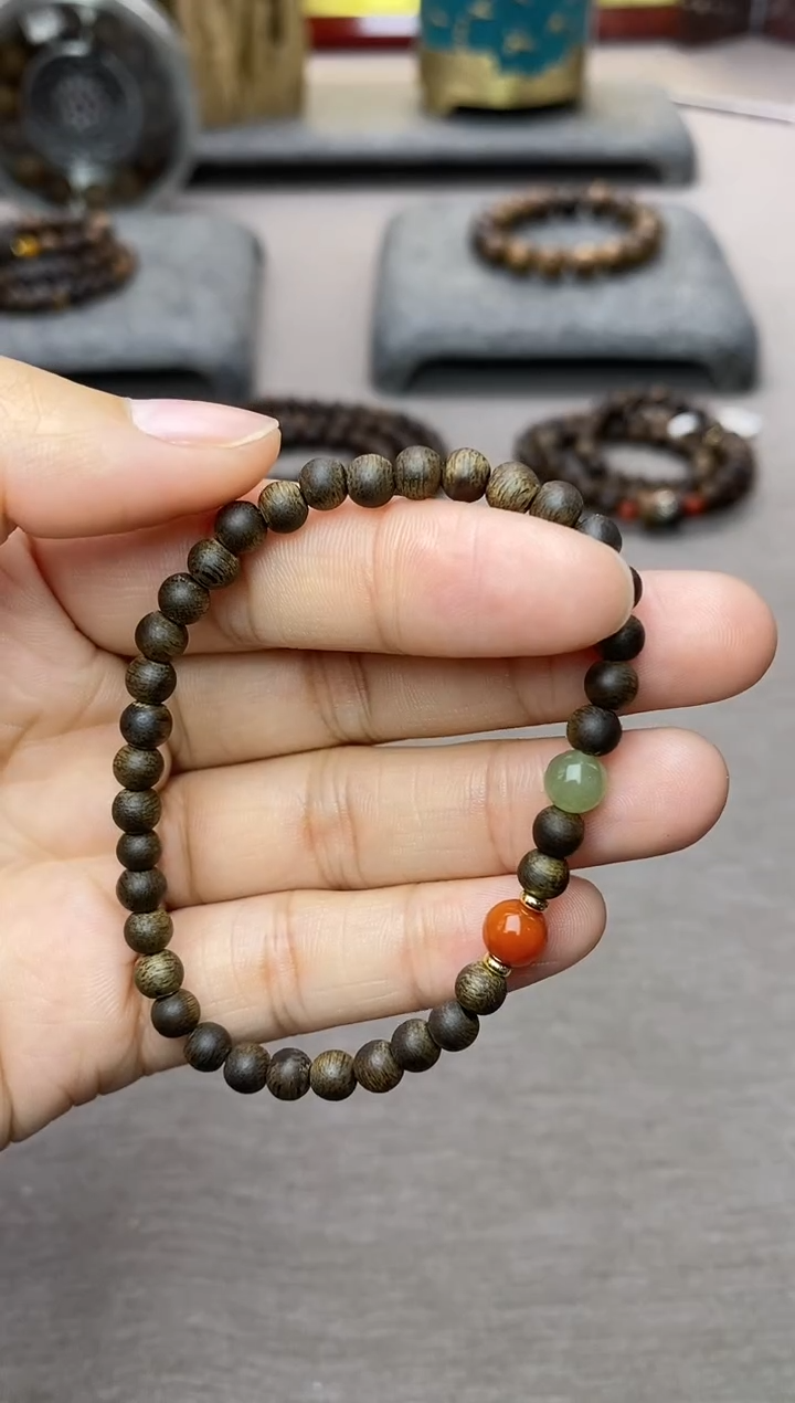 【闪购商品】沉香手串芽庄白棋楠04单圈＋配饰