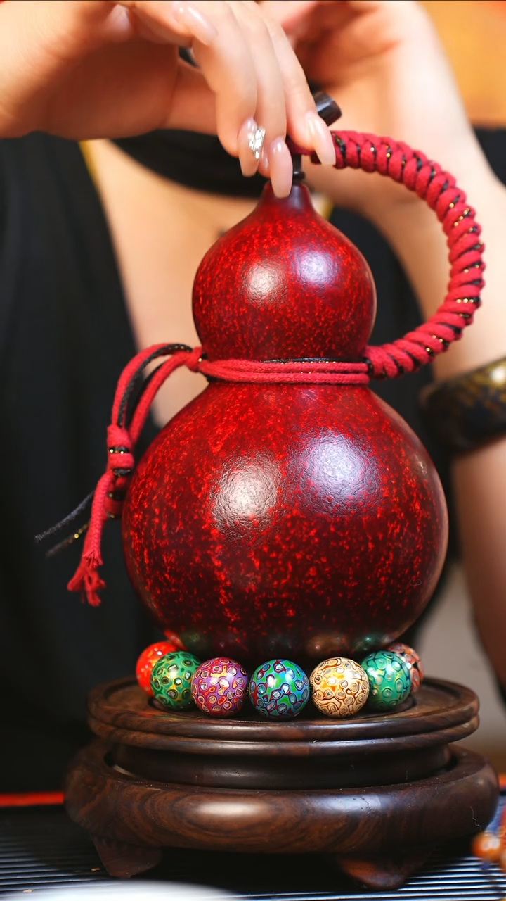 【闪购商品】JK010大漆酒葫芦不包手串及旋转底座