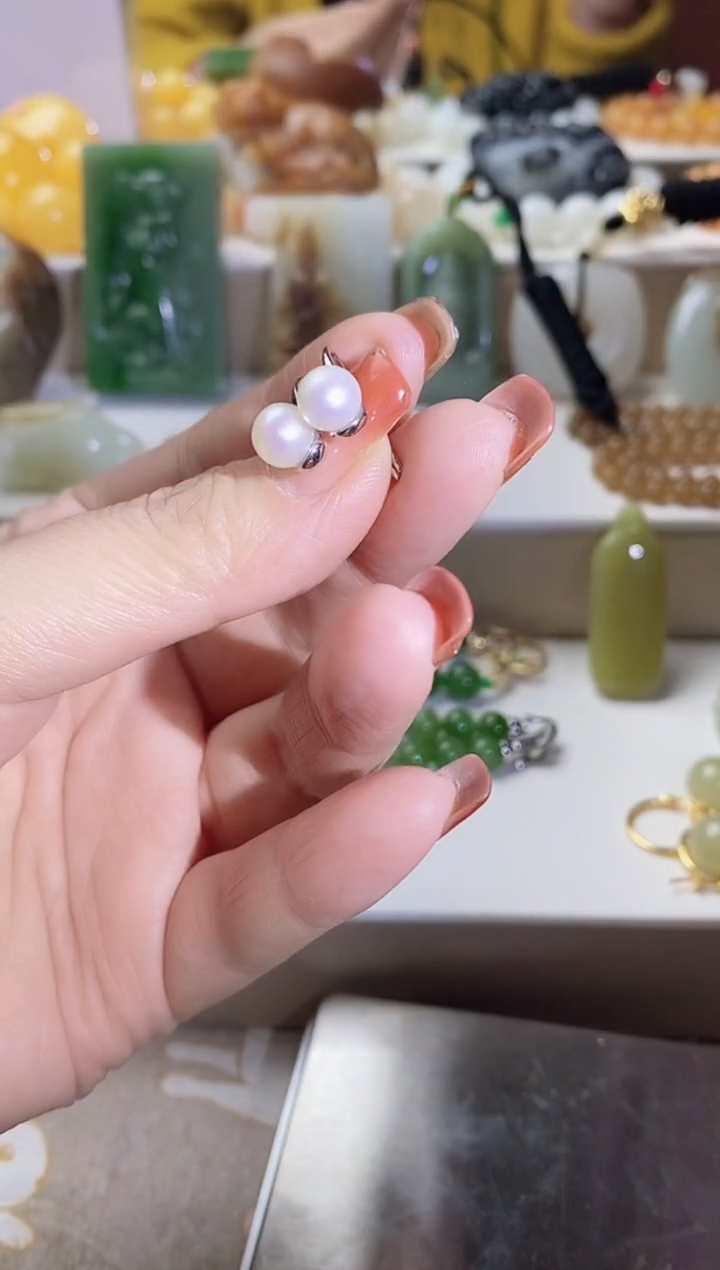 未镶嵌耳钉淡水珍珠手串