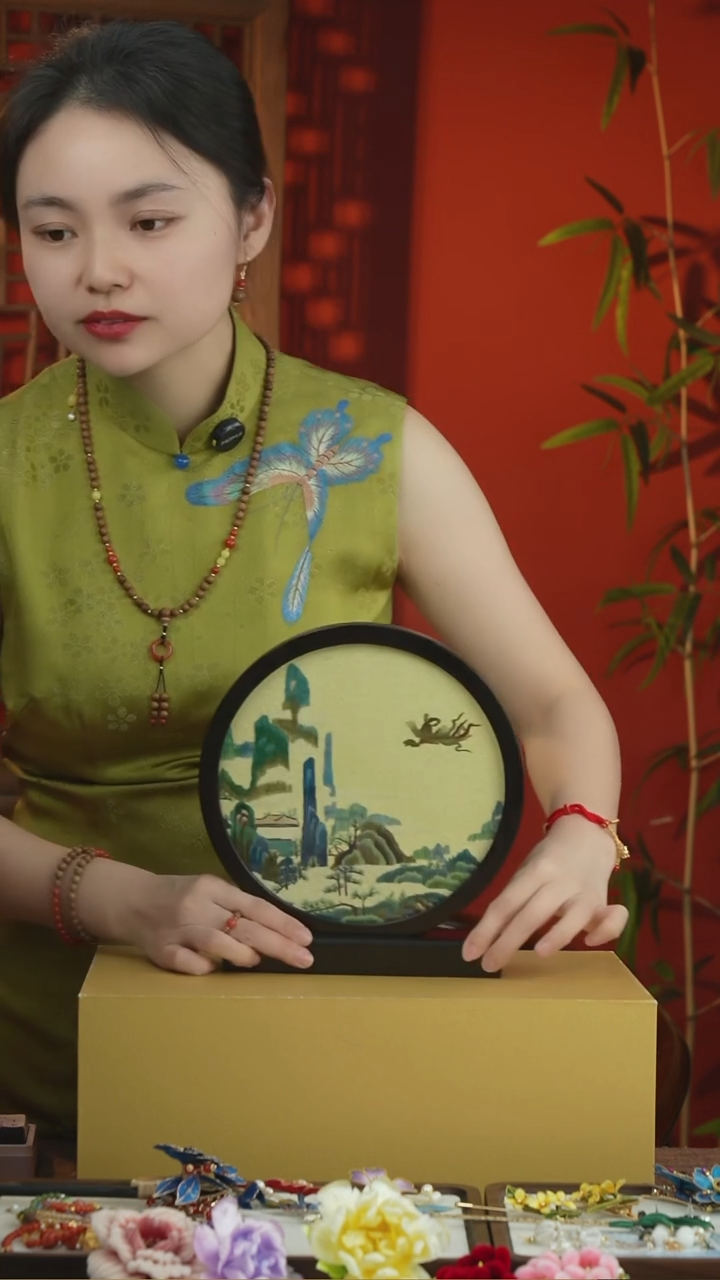 刺绣非遗苏绣摆件