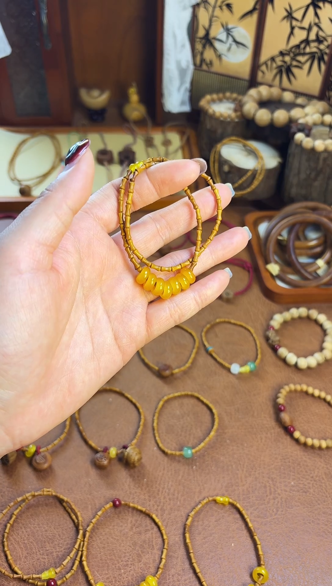 手串桃核双圈七宝福禄