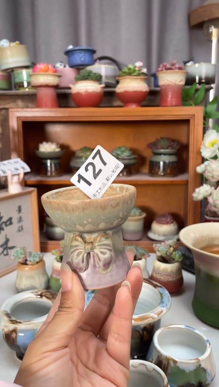 瓷片芳*127知木小芳花盆