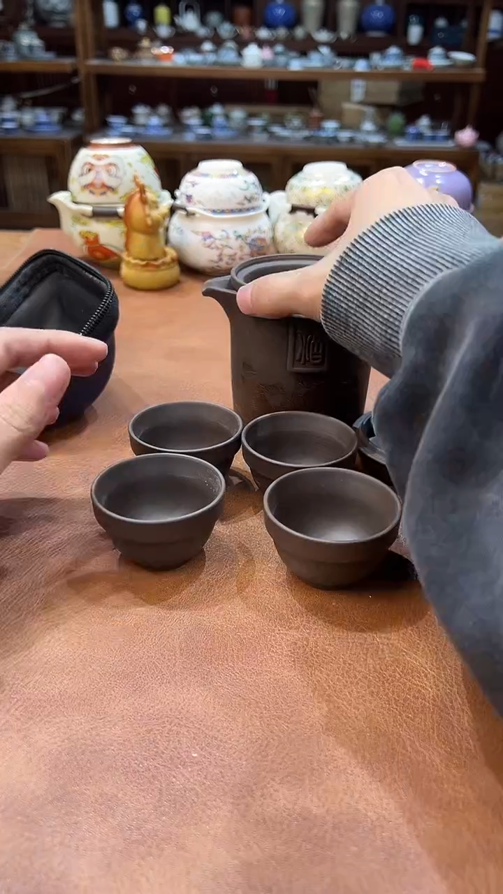 真的很便宜会开片的旅行茶具