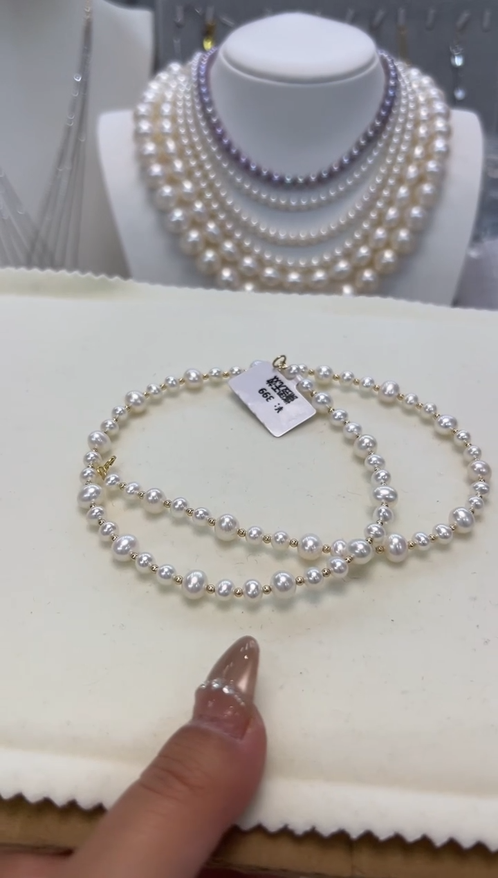 【闪购商品】淡水珍珠颈饰未镶嵌设计项链多样性发一件
