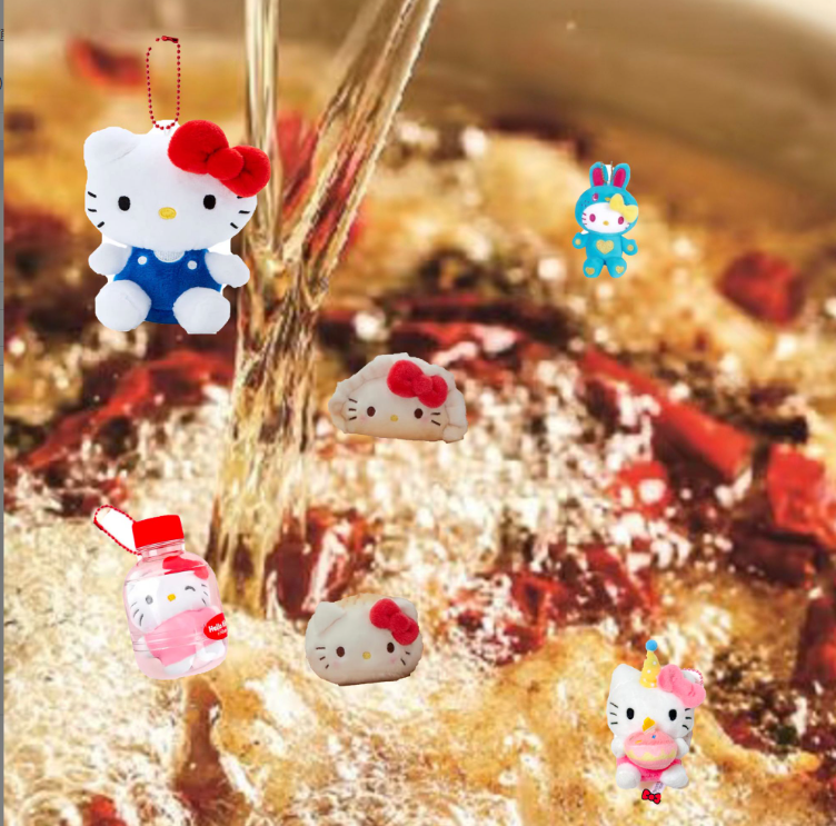 【意念合一】火火热热hellokitty 零食树脂摆件盲盒