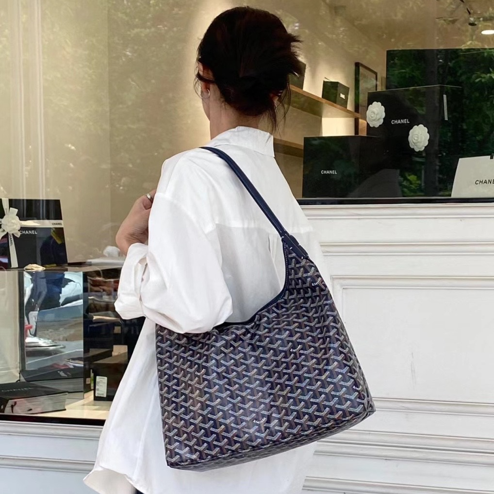 99新  小花黑黑337005Boheme Hobo Bag 子母腋下包 墨蓝色 