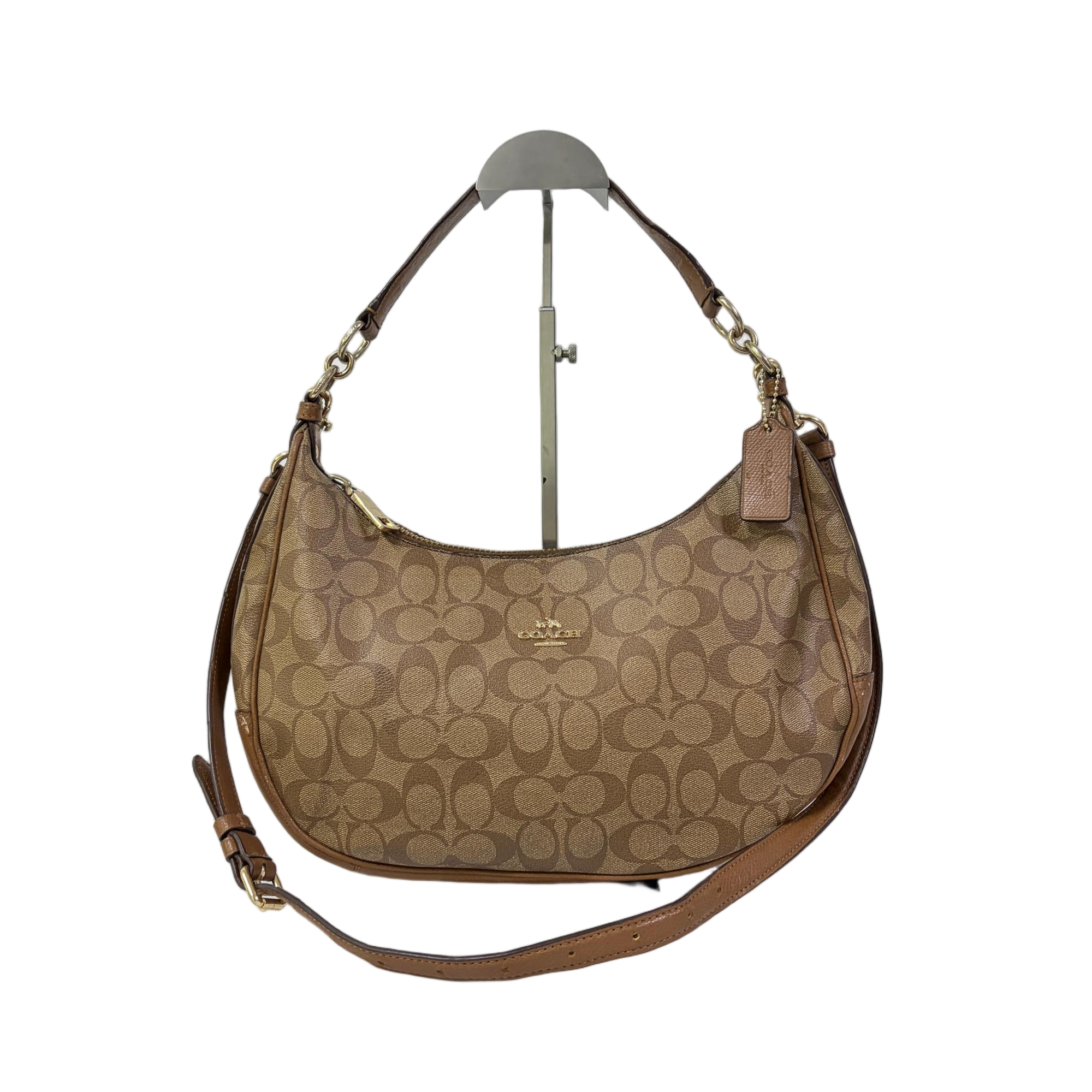 95新 COACH/蔻驰 经典老花PVC单肩斜挎流浪包 SH-31015-A