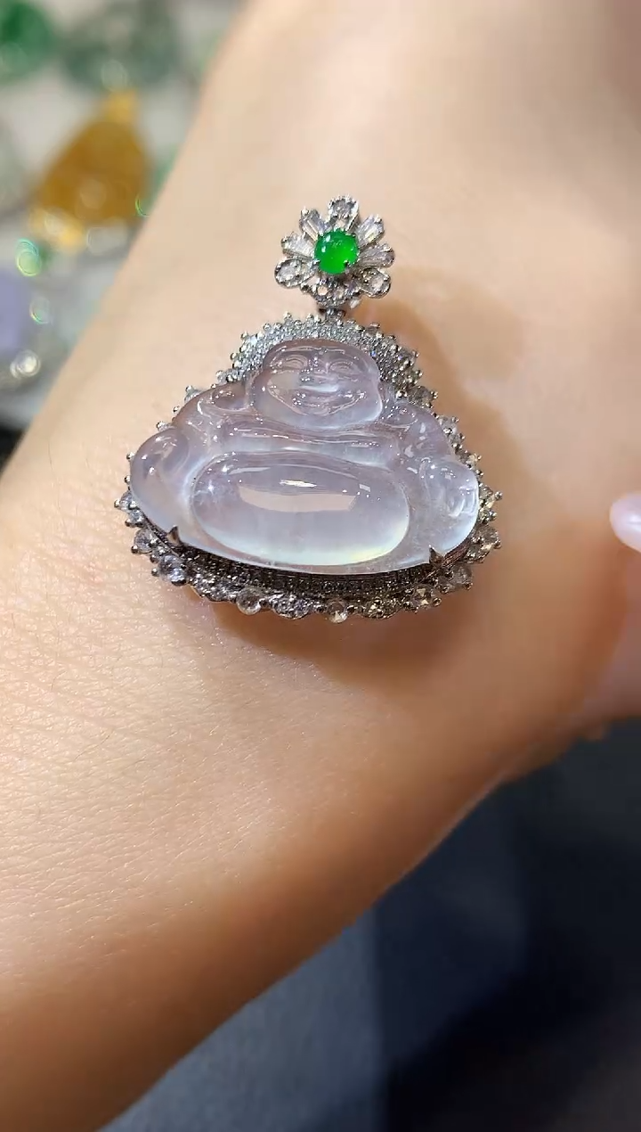 【闪购商品】翡翠吊坠(不含链)18K金镶嵌C13