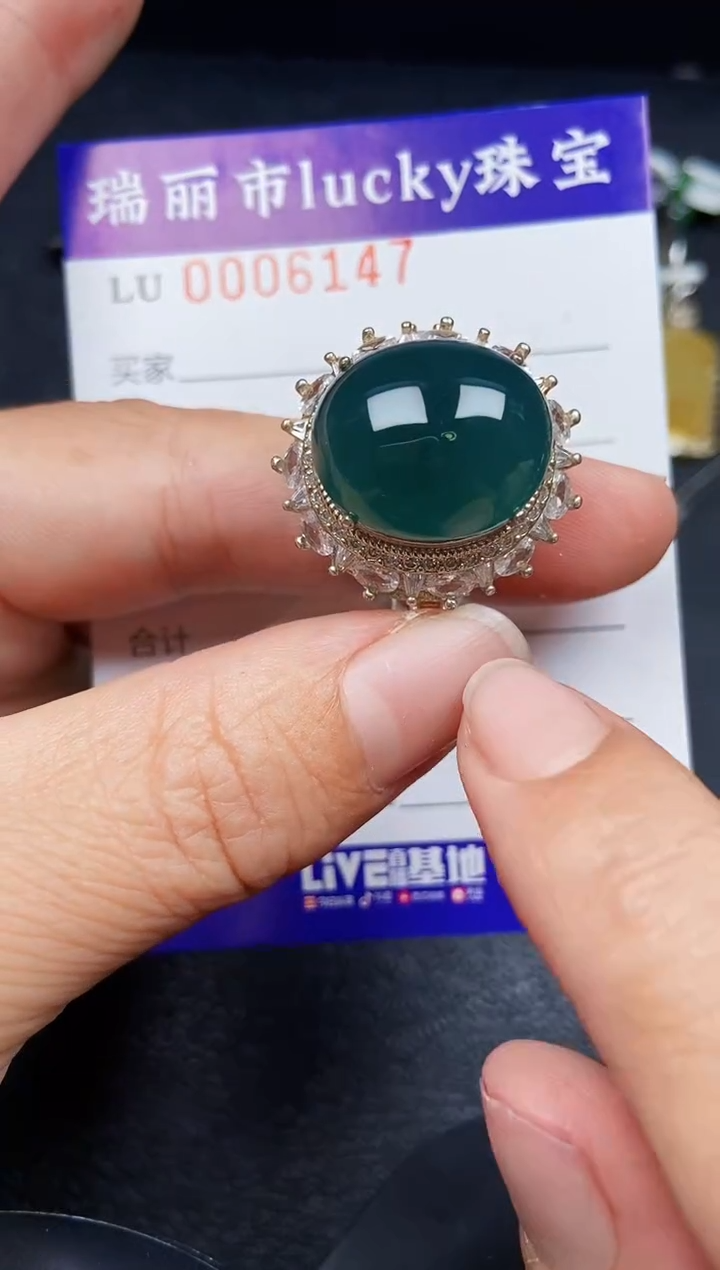 翡翠未镶嵌颈饰6147铜托