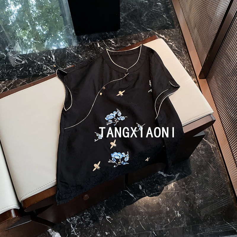 重磅【蓝朵云】刺绣小衫上衣