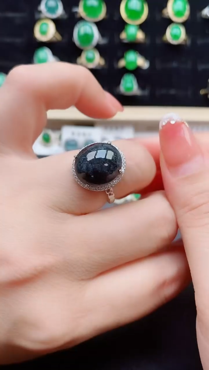 【闪购商品】翡翠戒指银S925镶嵌12121