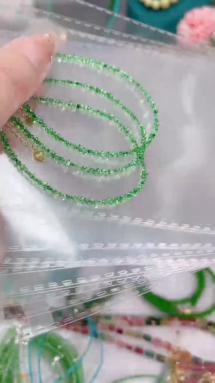 手链银S925镶嵌钻石绿99