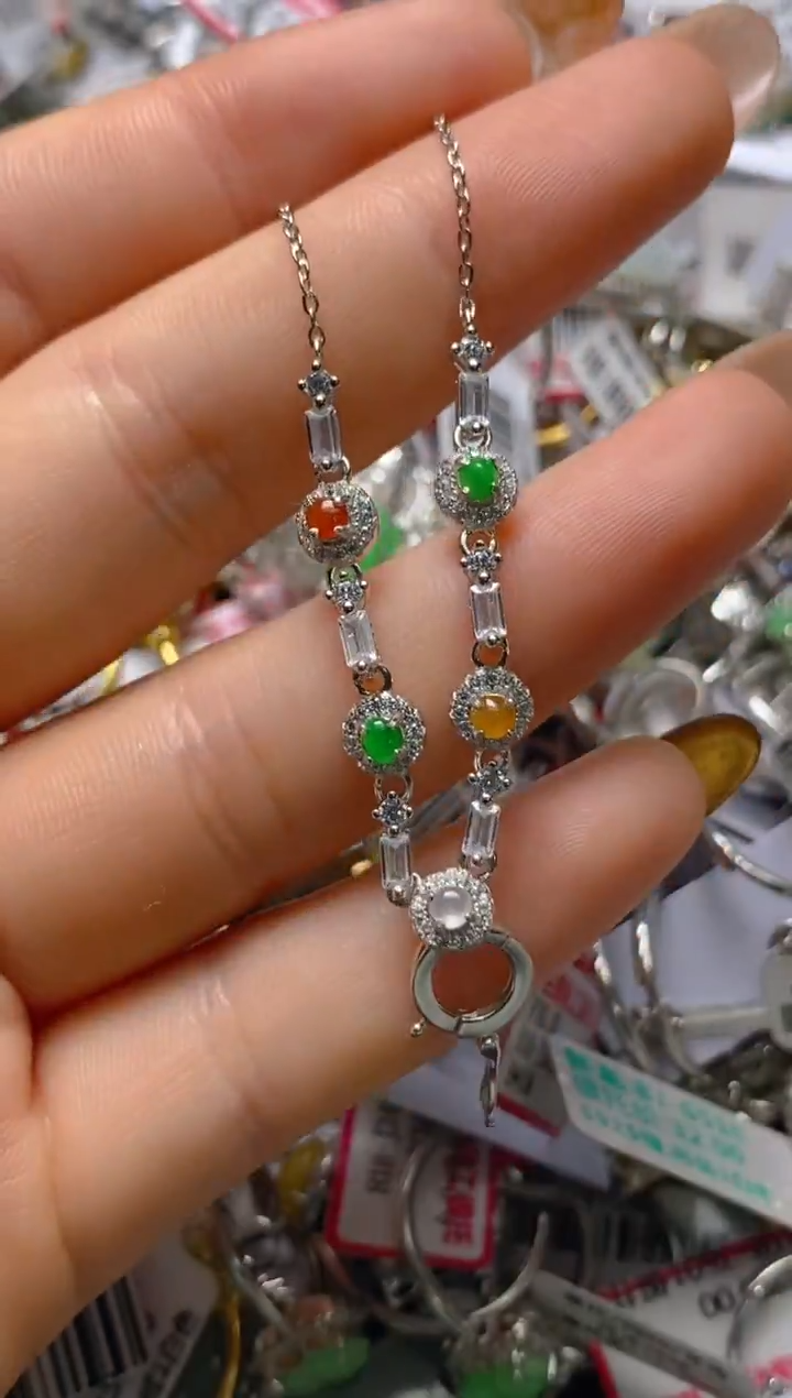 银S925镶嵌戒指翡翠百内无证书