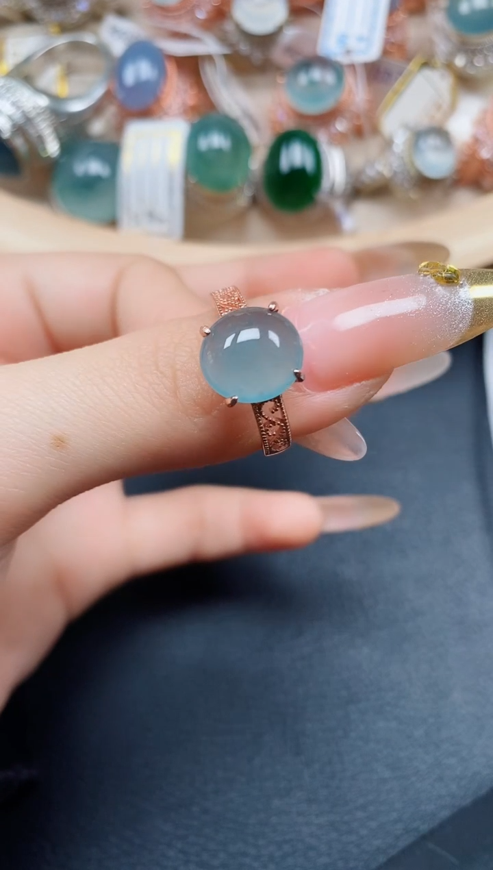 【闪购商品】翡翠戒指银S925镶嵌翡翠