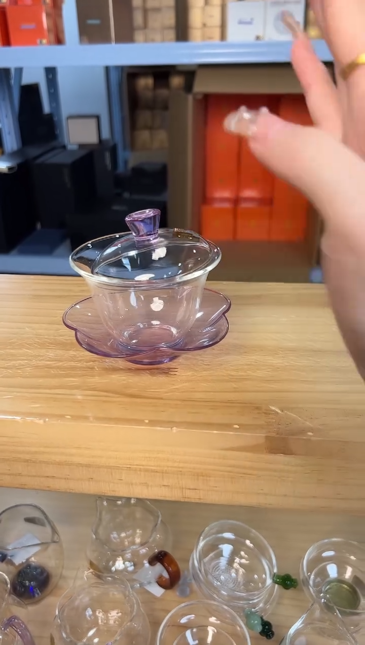 禾器 咏荷盖碗 浅紫