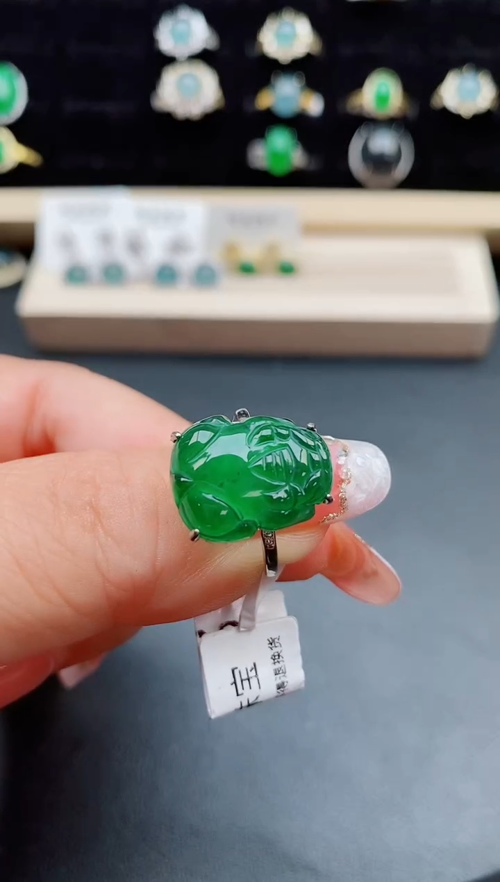 【闪购商品】翡翠戒指银S925镶嵌50800